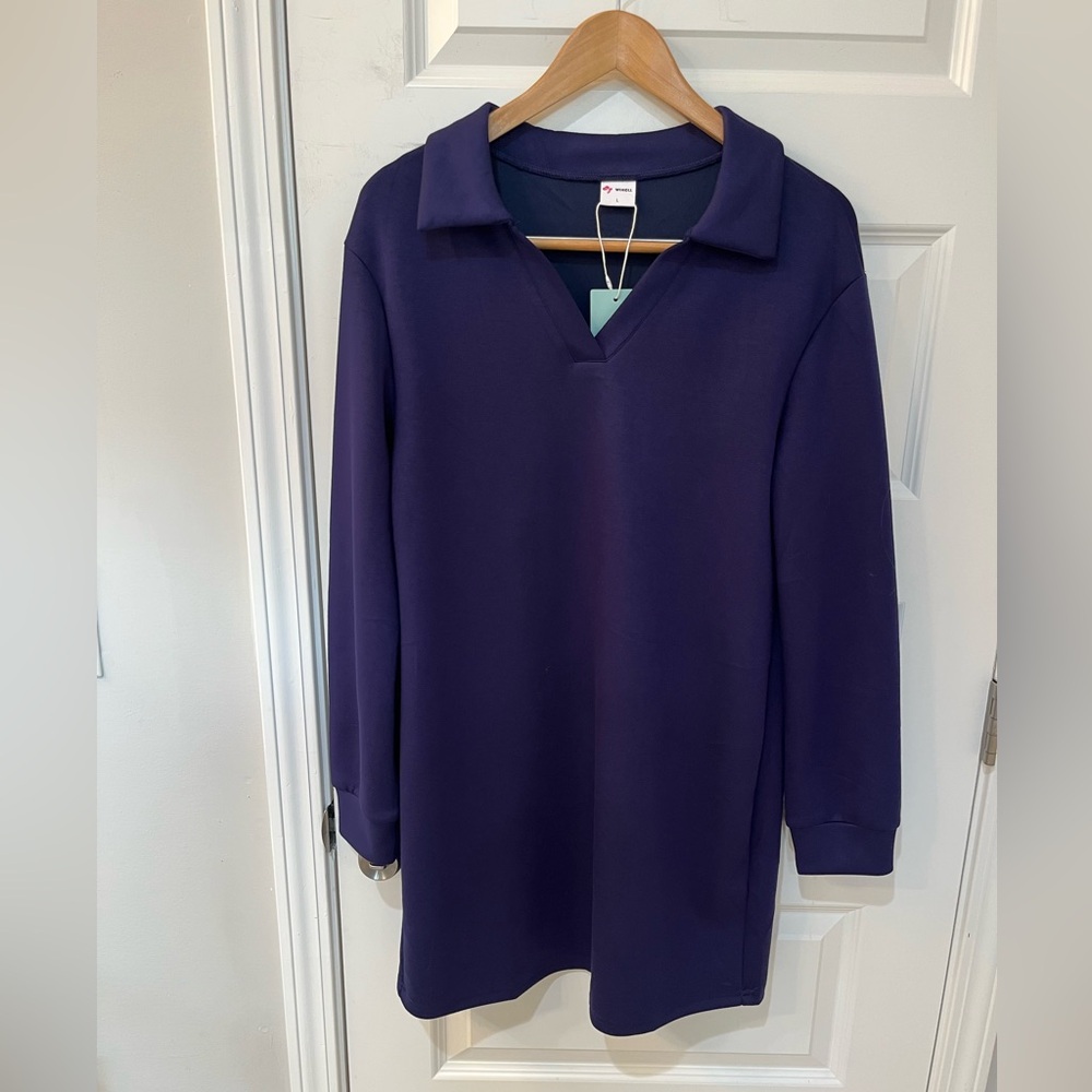 NWT!!! Women’s WIHOLL NAVY V-Neck Long Sleeve Dress Size Large